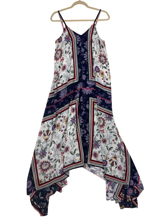 Nanette Lepore Dresses & Skirts - Nanette Lepore 6 Floral Handkerchief Hem Maxi Dress Multicolor Boho Print Hippie
